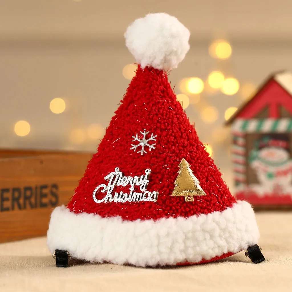 Рождественские украшения декоративные шпильки для волос шапка мягкие плюшевые