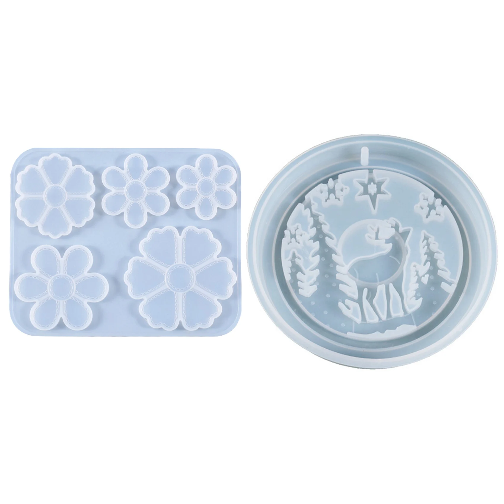 

Силиконовая форма в виде рождественской елки и пяти лепестков