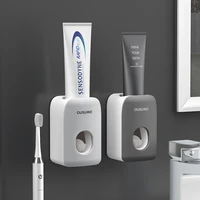 automatic toothpaste squeezer dispenser wall mounted stand for toilet dust proof hanging toothbrush holder bathroom accessories
