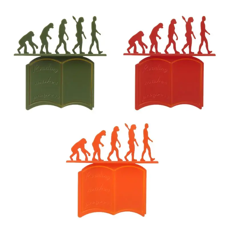 1Pc Creative Theory of Evolution Bookmark 3D Silicone Reading Bookmarks Book Holder Gift For Children | Канцтовары для офиса и