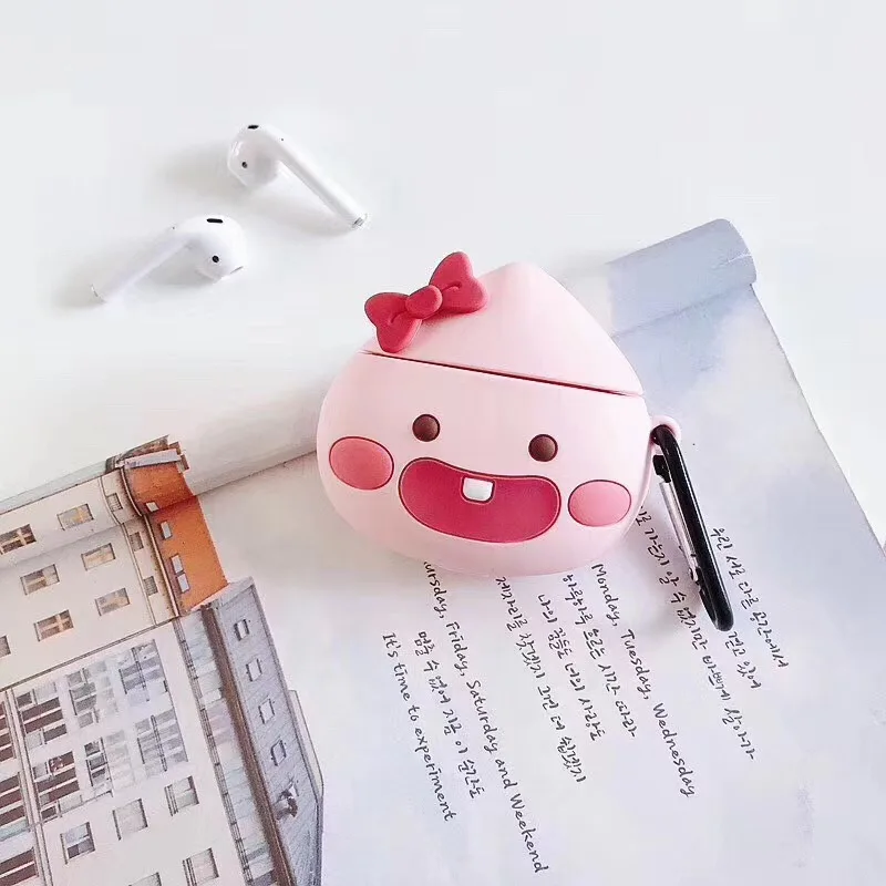 636 3D Дельфин чехол для наушников Airpods 2 чехол силиконовый КИТ чехол для Airpods чехол Цветок для наушников чехол для наушников кольцо ремень - Цвет: 636