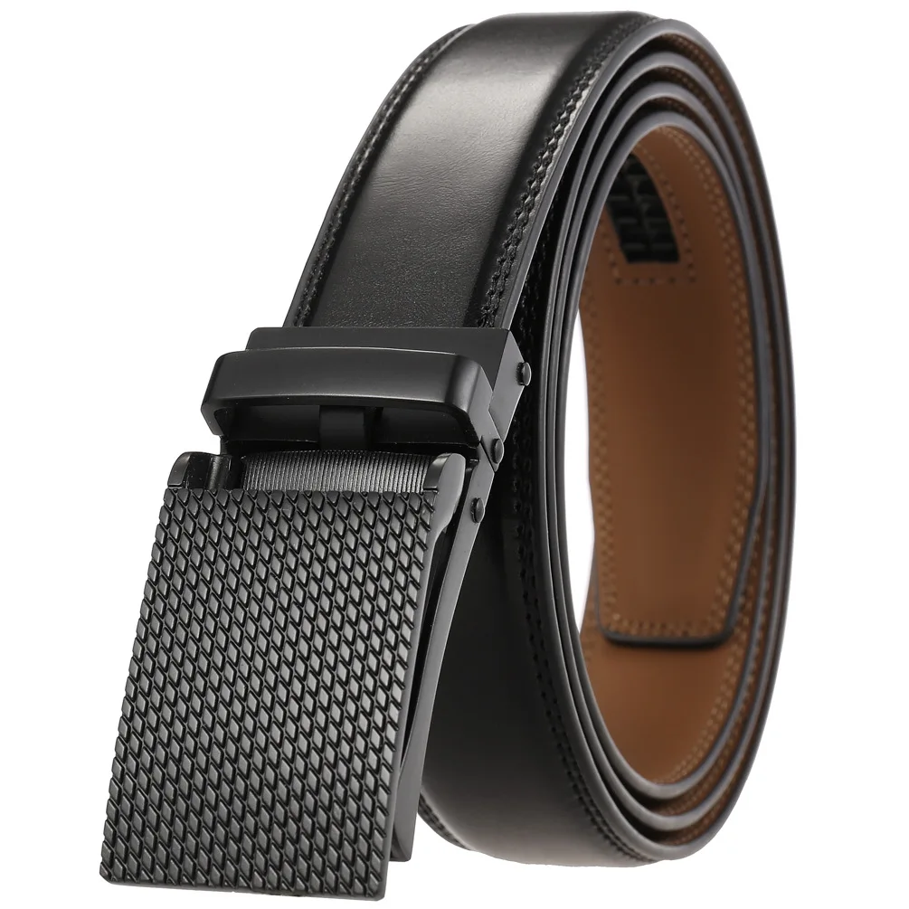 

New Genuine Leather Mens Belts Automatic Buckle Fashion Belts for Men Business Popular Male Brand Belts 3.1cm LY233-2033-2