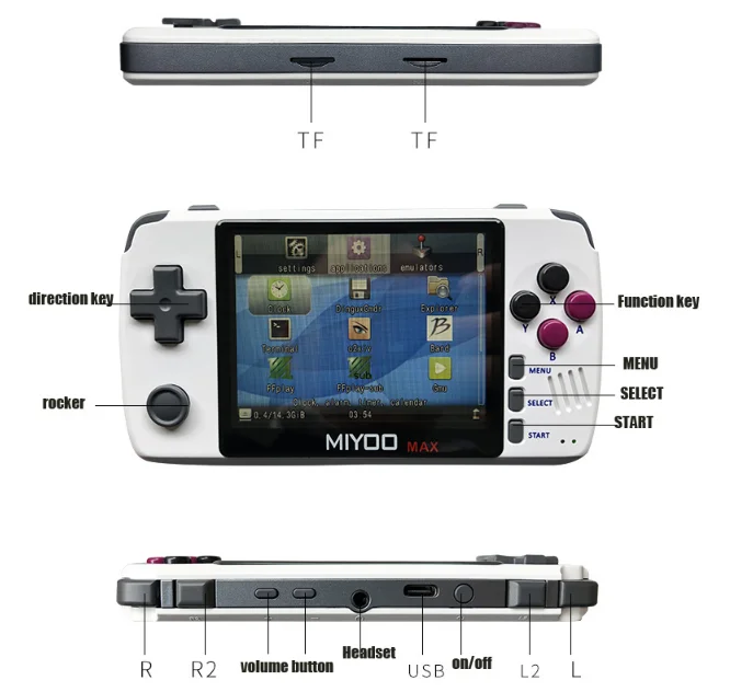 Игровая консоль Powkiddy q80 в стиле ретро 3 5 дюйма IPS экран 1000 + игр симулятор PS1 память