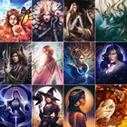 Набор для алмазной вышивки сделай сам, мультяшная картина 5D с портретом девушки, с изображением ведьмы, богини, эльфа, полноразмерная квадратная и круглая вышивка крестиком, аксессуары