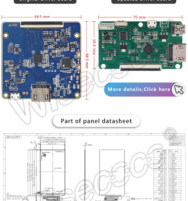 2560*1440 5,5 дюймовый 2K ЖК-экран с емкостной сенсорной панелью HDMI MIPI usb плата управления