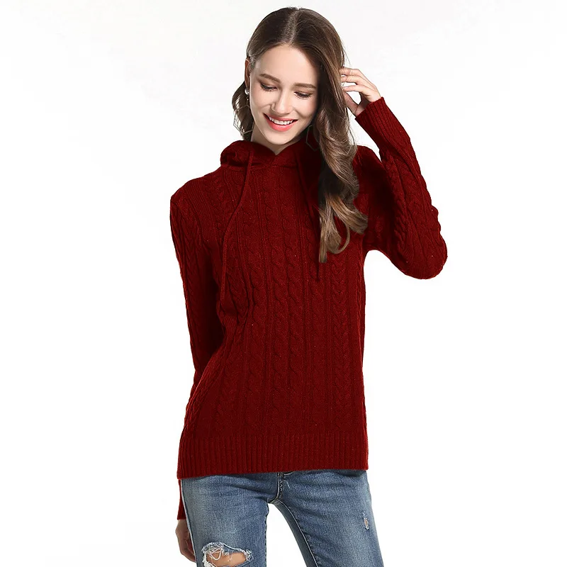 

Autumn winter new large size casual women's sweater hoodie sweater