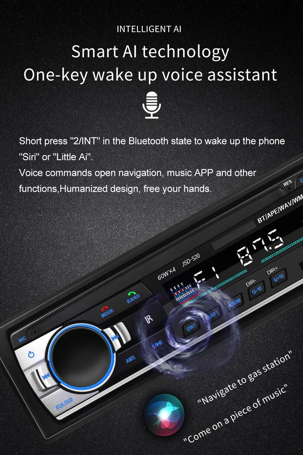 Автомобильный MP3-плеер стерео-система с поддержкой Bluetooth портом Aux USB/SD MMC