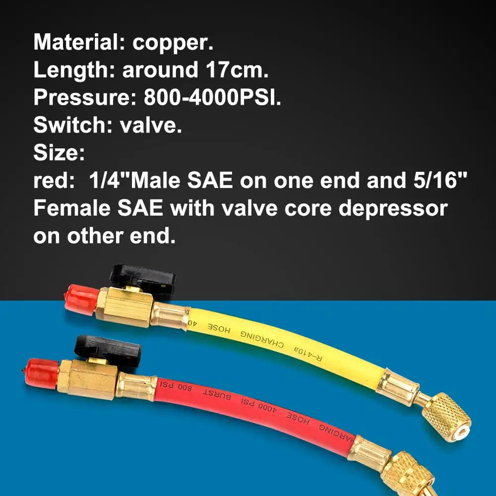 R410A R134a R22 адаптер шланга для подзарядки воздуха 1/4 &quotMale 5/16&quot или &quotFemale HVAC A/C Service