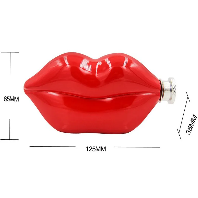 Хипфляжка карманная Бутылка для виски ликера вина Очаровательная фляжка губ