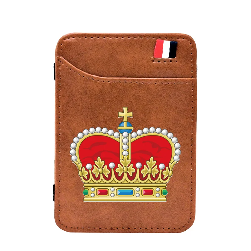 Модный классический волшебный бумажник коричневой короны с цифровой печатью