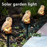 outdoor led solar garden light waterproof owl shape sculpture lawn lamps creative novelty night lights yard lawn path lighting