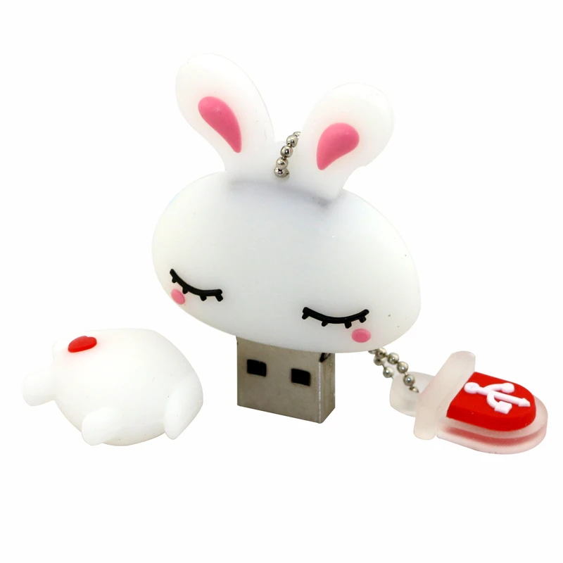 USB флеш-накопитель с милым животным Кроликом, 4 ГБ, 8 ГБ, 16 ГБ, USB флешка, внешний накопитель, ручка с кроликом, подарочная