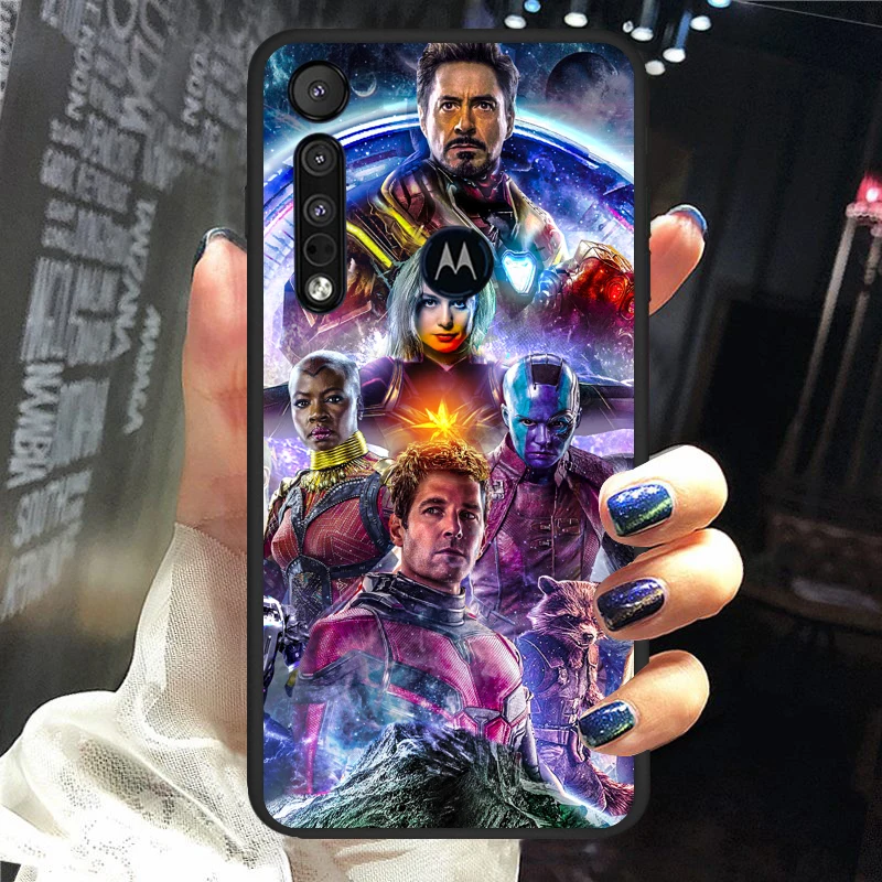 

Marvel hero colorful for Motorola G9 G8 G E7 E6 One Play Marco Hyper Fusion Stylus Power Edge Plus Soft Black Phone Case