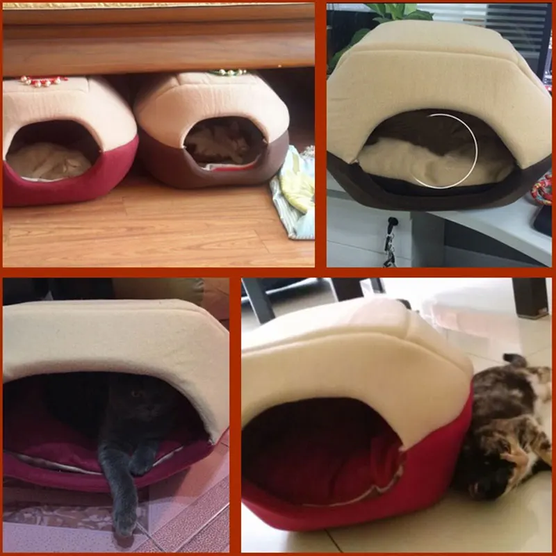 Новинка зимняя Лежанка для кошек и собак складной мягкий теплый коврик сна в виде