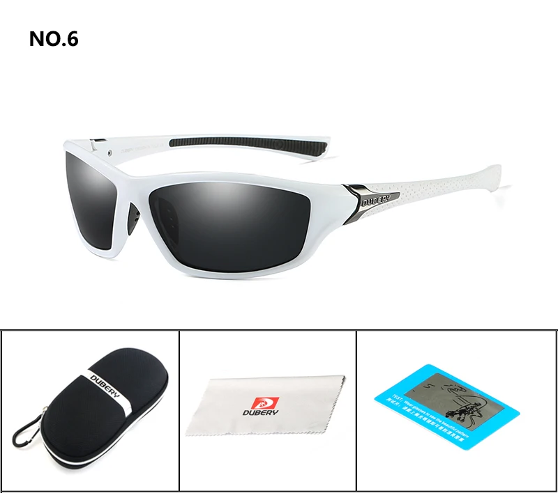 DUBERY Polarized Sunglasses For Men Retro Male Sun Glasses Mirror Mens Night Vision Goggles Shades Brand Designer Oculos - Цвет линз: D6withbox