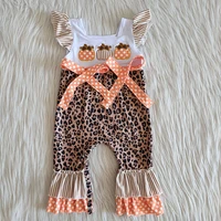 baby girls pumpkin embroidery romper clothing newborn infant leopard pants thanksgiving children fashionable jumpsuits clothes