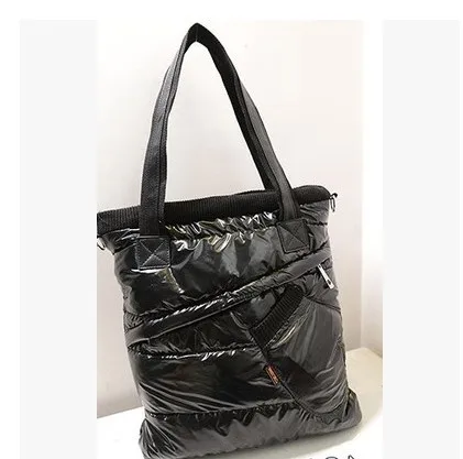 Vintage Space Cotton Tote Bags for Women Handbag Winter Down Padded Shoulder Bag Purse Large Quilting Crossbody Bag 2021 Female