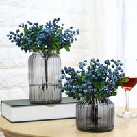 1 pc artificial plastic fruit blueberry green plant home hotel cafe decoration mini simulation fruit fake decorative fruit