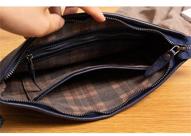 

Fashion natural genuine leather men's clutch bag envelope bag large-capacity business folder bag men's clutch bag ipad bag