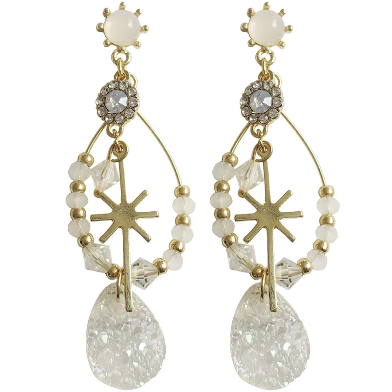 

Long Zircon Crystal Earrings Fashionable Joker Retro Delicate Earrings Women Jewelry Gift Accessories Birthday Wedding