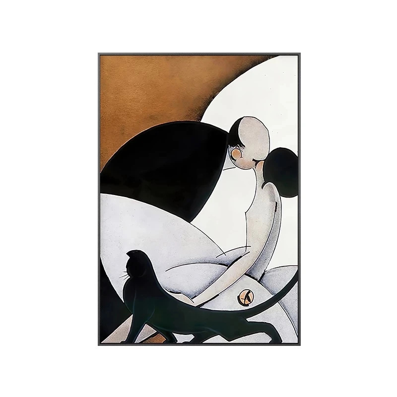 

Frameless Abstract Character Modern Minimalist Porch Aisle Hanging Living Room Sofa Background Wall Dining Room Mural Wall Art