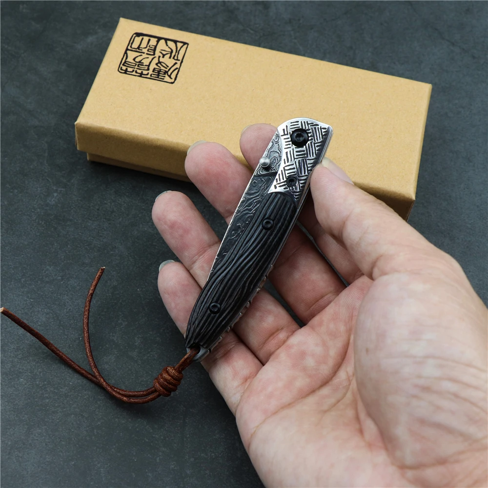 Складной нож Vg10 из кованой дамасской стали для кемпинга с твердостью по высоте