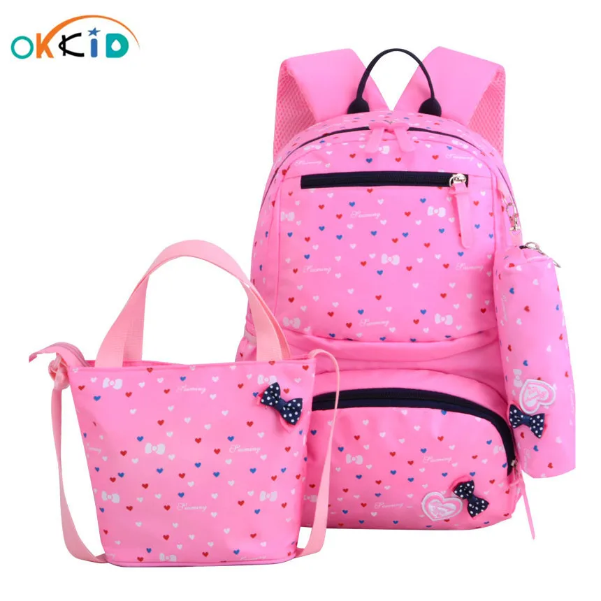 Детские школьные сумки OKKID, детские сумки для еды, набор рюкзаков для начальной школы, канцелярские карандаши для девочек, детские сумки для ...