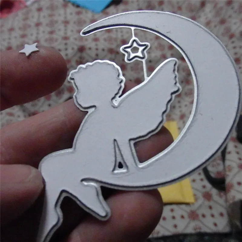Новые металлические Вырубные штампы вырезанные звезда крылья ангел на Луне