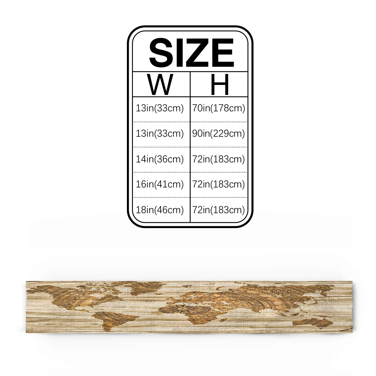 Деревянная винтажная дорожка мира коричневая деревенская настольная домашний