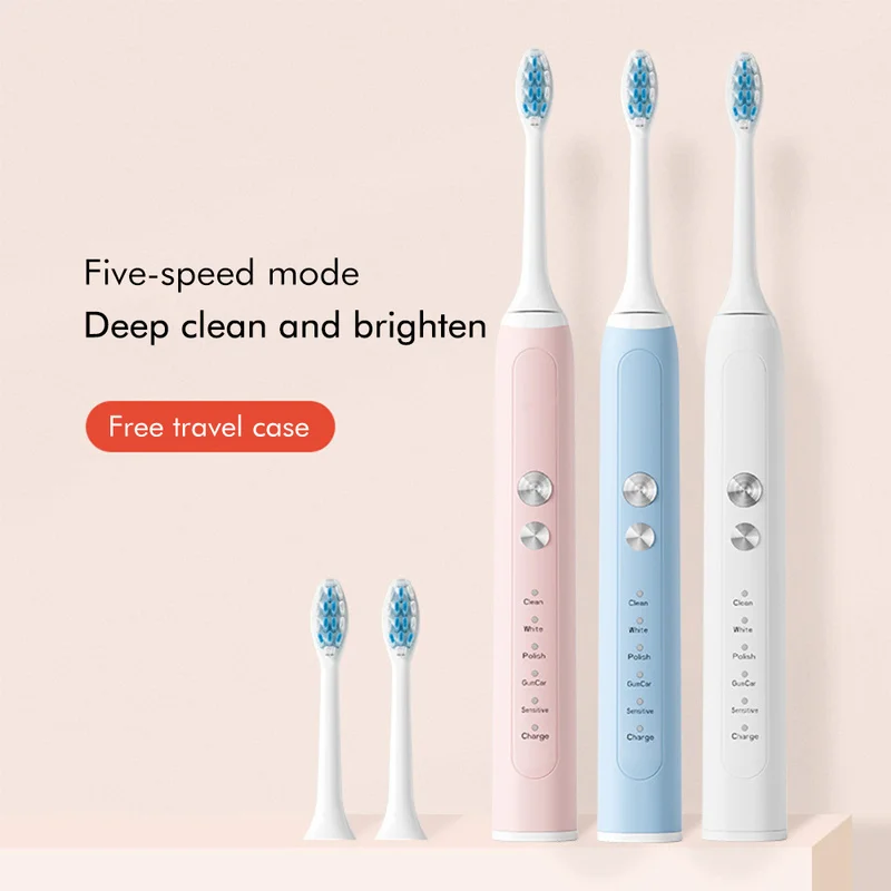

5-speed Adult Ultrasonic Electric Toothbrush Smart Charging Waterproof High Frequency Cleaning Electric Toothbrush