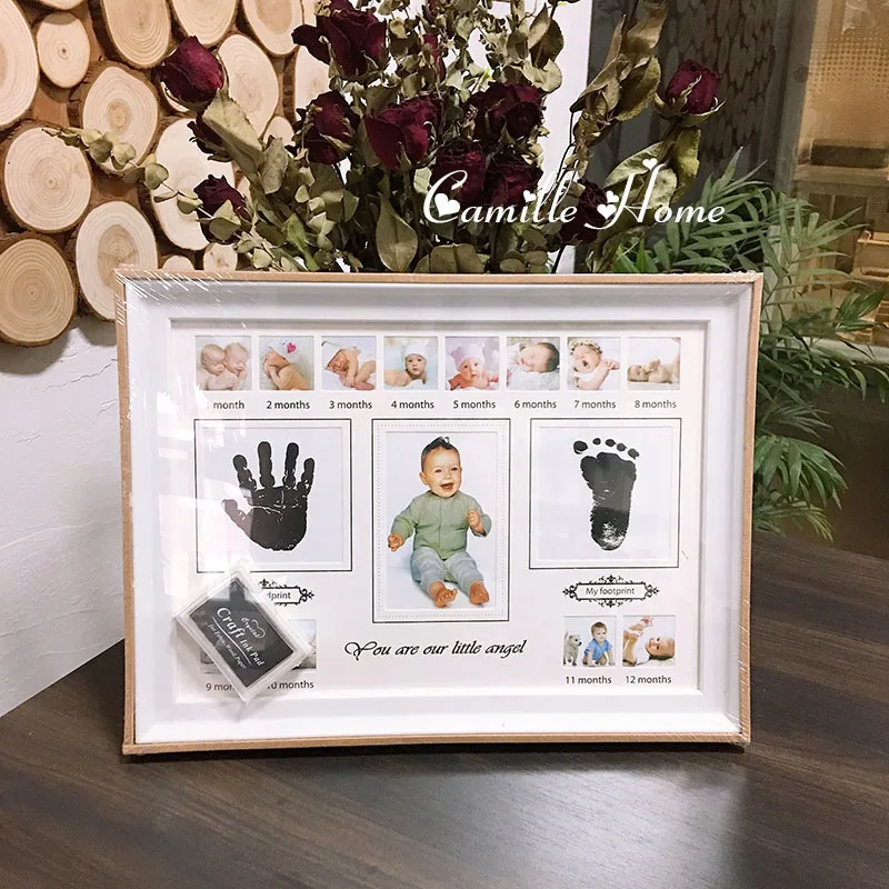 Фоторамка для новорожденных подставка под руку и следы мой первый год подарок на