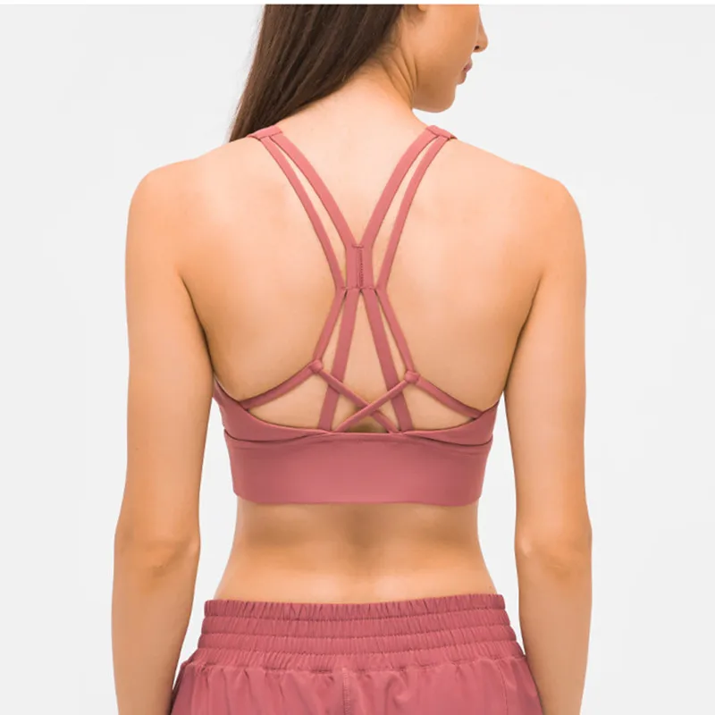 

Yushuhua Yoga Fitness Athletic Bras Women High Impact Padded Criss Cross Running Sports Bras Top Brassiere Casual vest Cut top