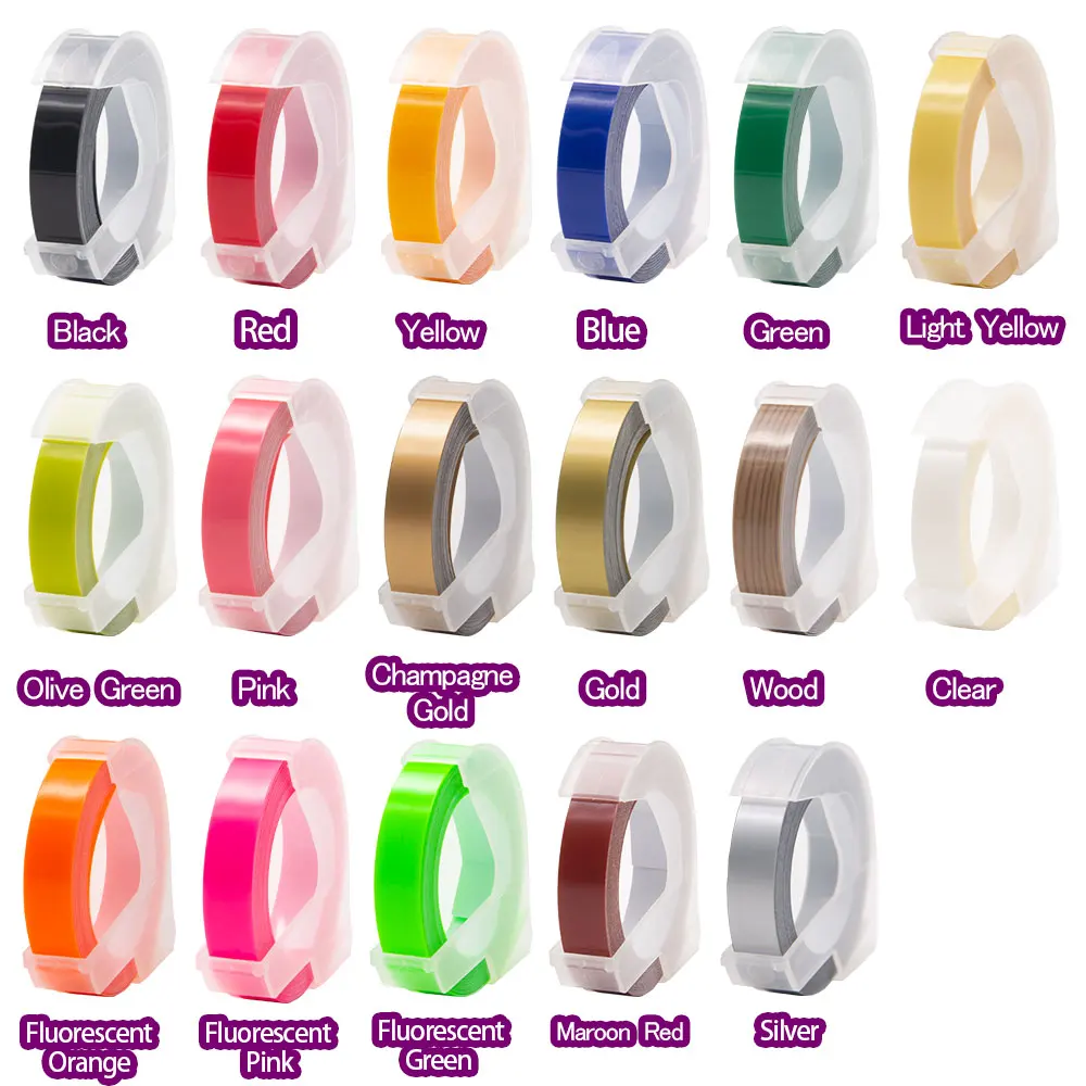 UniPlus DYMO 3D этикетировочные ленты флуоресцентные оранжевые блестящие цветные для