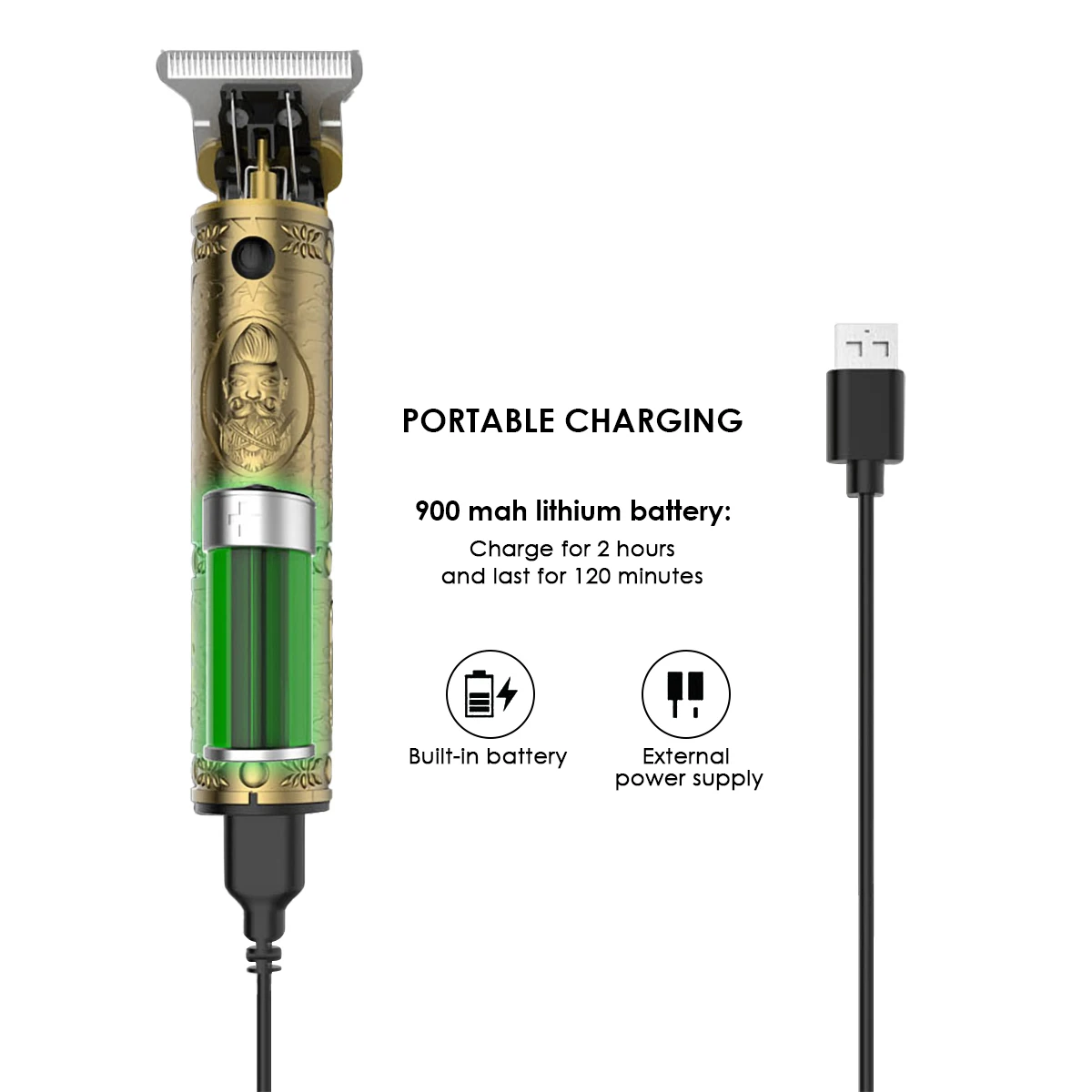 Машинка для стрижки волос Беспроводная с зарядкой от USB 3 Вт|Бритва| |