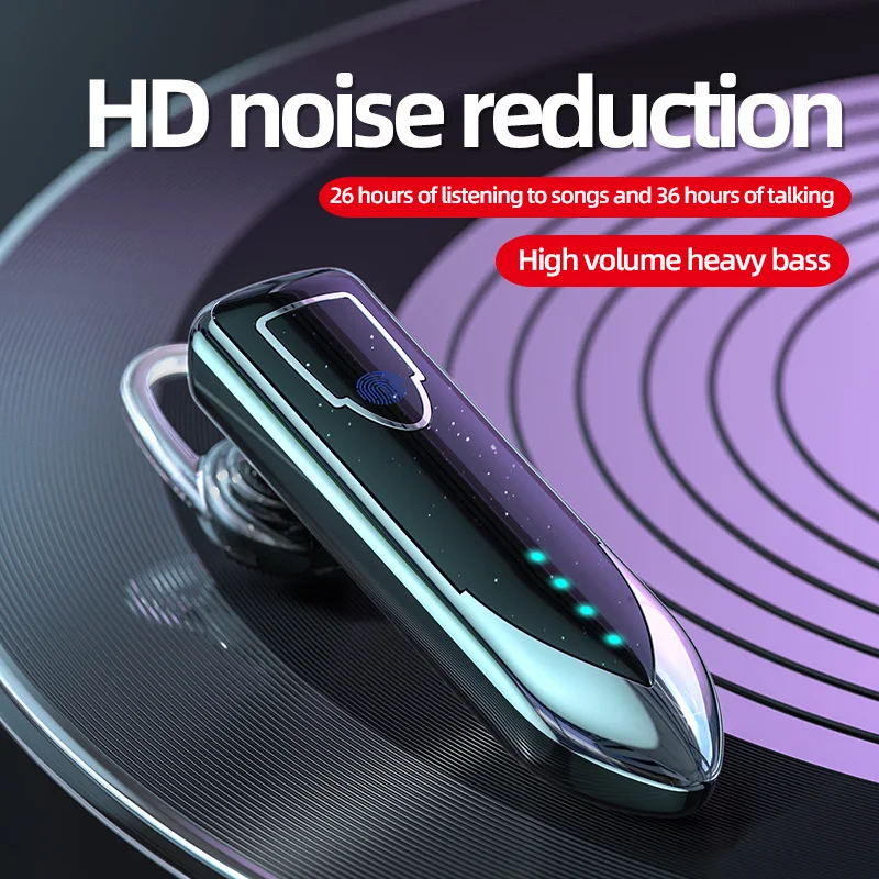 

Unilateral Hanging Ear Wireless Bluetooth Headset Microphone Sports Headset Business With Display Battery Hands-free Driving