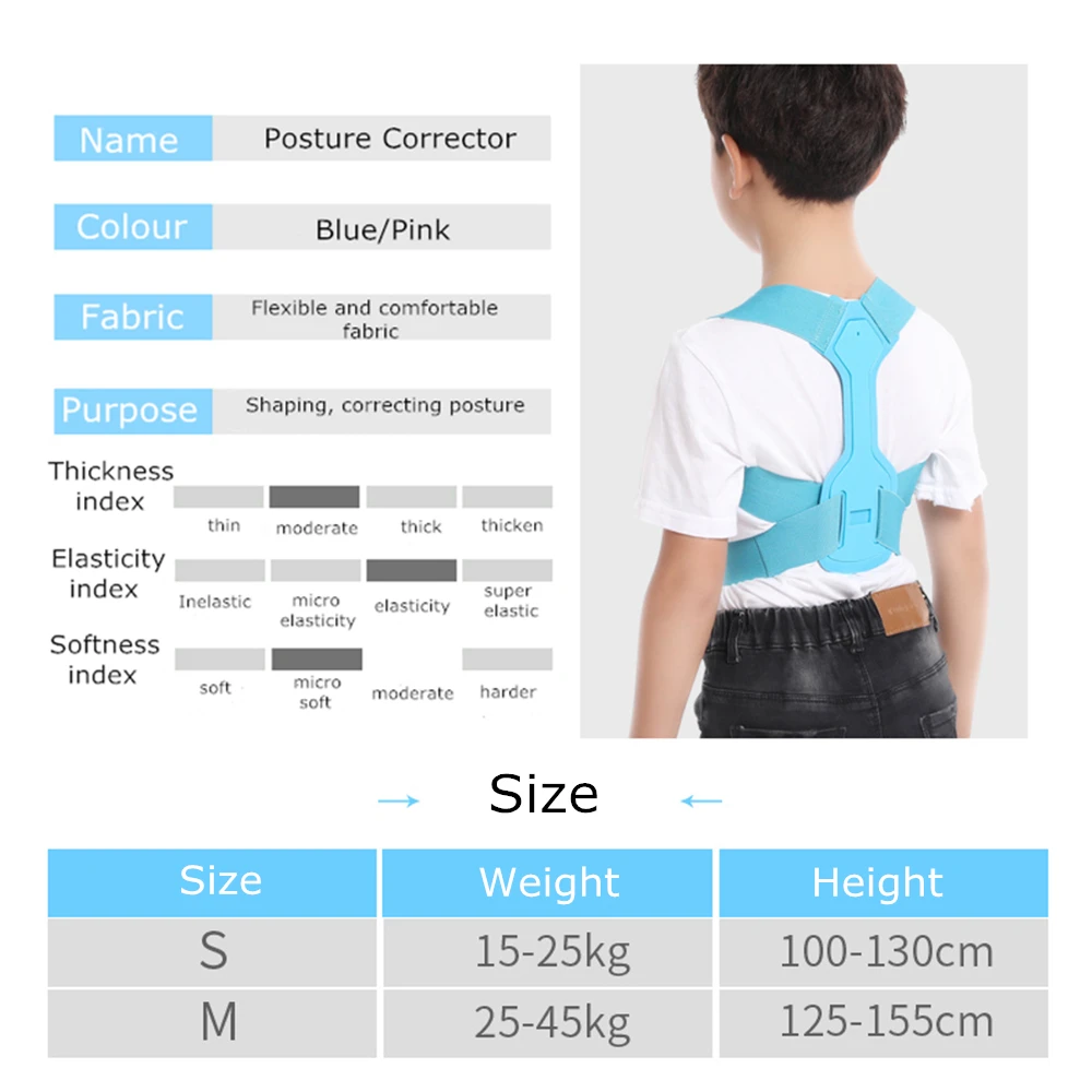 

Children Kids Back Posture Corrector Lumbar Back Shoulder Brace Support Belt Clavicle Spine Posture Correction Prevent Slouching