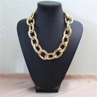 european and american exaggerated new metal large aluminum chain necklace