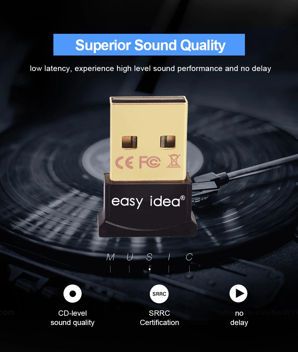 Беспроводной usb-адаптер Bluetooth Mini Bluetooth USB Dongle 4,0 портативный двойной режим Bluetooth передатчик приемник для компьютера ПК