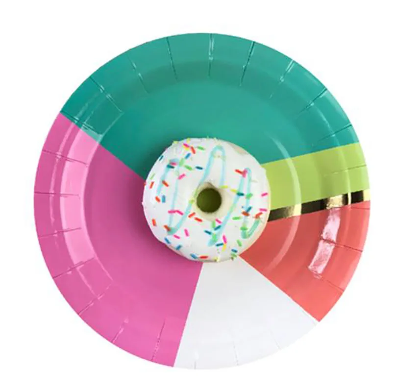 

8pcs Plastic Plates Birthday Party Decorations Disposable Partys Assiette Jetable Cumpleaños Rietjes Vajilla Navidad Luminarc