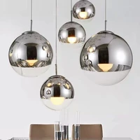 nordic silver gold glass mirror ball pendant light round pendant lamp dining living room kitchen hanging lamp light fixtures