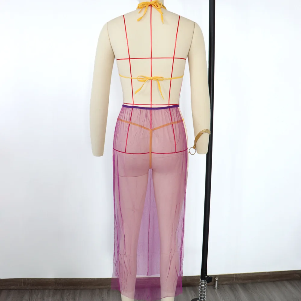 Женский сексуальный комплект нижнего белья сетчатая Экзотическая одежда для