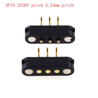 10 pair magnet spring loaded pogo pin connector 3pin pitch2 54 mm through holes pcb mount male female2a36v dc power charge probe
