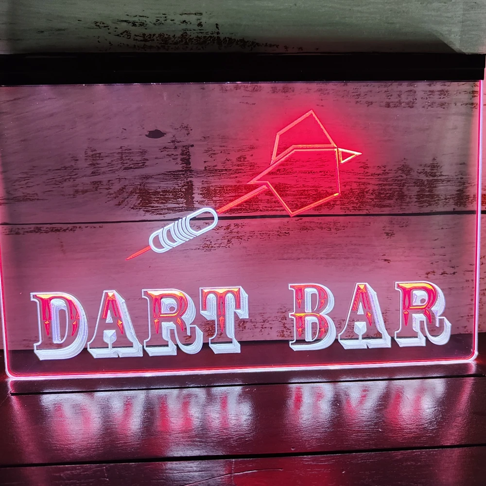 

SS071 Darts Bar Pub Club Games Dual Color LED Neon Sign