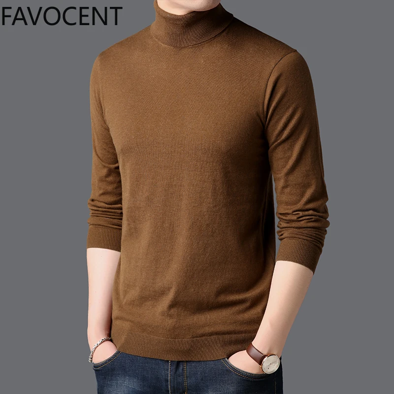 

2020 Turtleneck Sweater Men Slim Sweater Knitwear Casual Pullovers Male Solid Color Turtelneck Sweater Fashion Mens Clothing