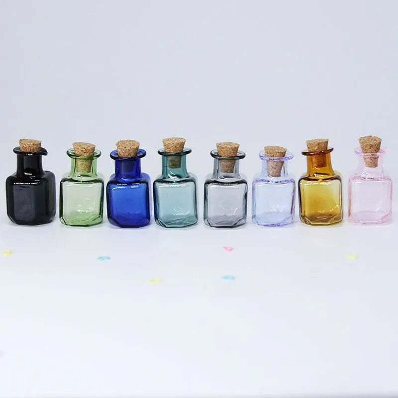 50 шт. квадратный мини микс Цвет стеклянный пустой образец банки Желая бутылки