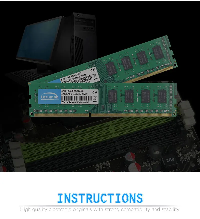 Latumab 4 ГБ 8 ГБ DDR3 1600 МГц PC3 12800 настольная Память DIMM Память RAM 240 шпильки 1,5 в Настольный ПК модуль памяти ram