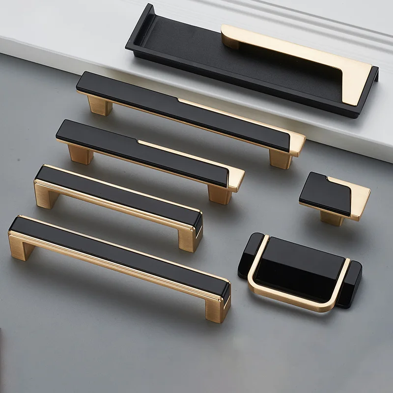 

Modern Gold Gray Kitchen Handle Cabinet Knobs Handles Fashion Drawer Knobs Pulls Hidden Furniture Handle Door Hardware
