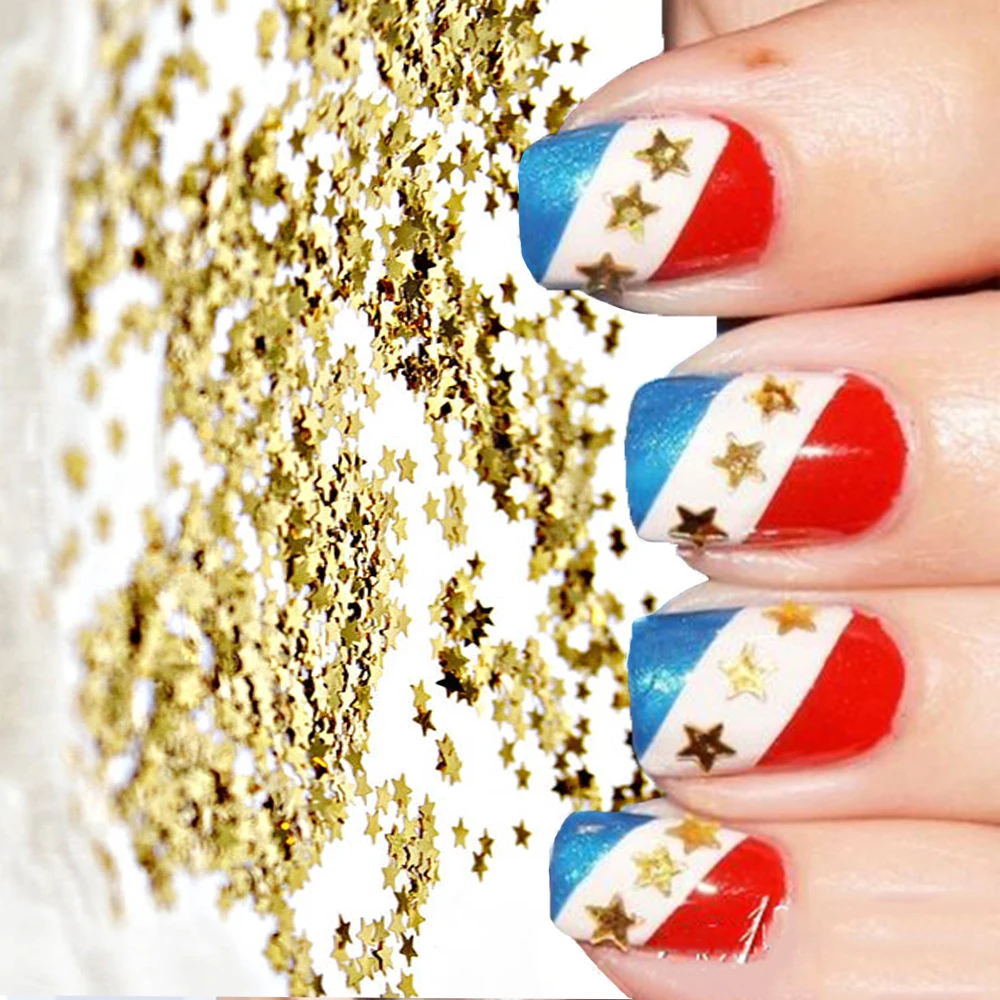 Маникюрный Инструмент 3 мм с геометрическими звездами блестками лазером для