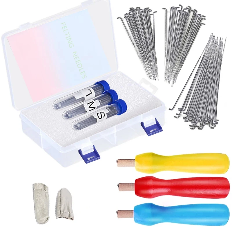 

IMZAY Felting Needles Wool Needle Felting Kit Wool Felt Felting Kit Felting Needles Kit Felting Supplies Colored Wood Handles