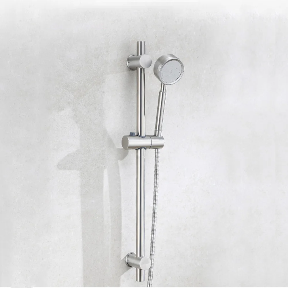 

304 Stainless Steel Shower Rod Combo Single Function Hand Shower Head 1.5M Shower Hose Shower Kit Bathroom Shower Head Set